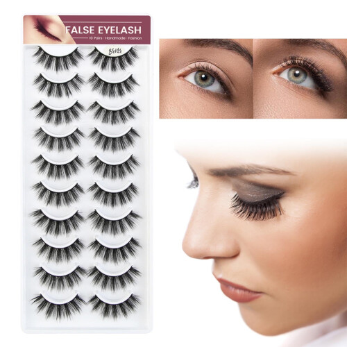 Ψεύτικες βλεφαρίδες Fluffy Wispy Lashes3D, φυσικές, χοντρές βλεφαρίδες με καμπύλες που 1