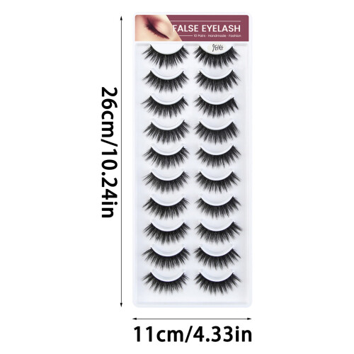 Ψεύτικες βλεφαρίδες Fluffy Wispy Lashes3D, φυσικές, χοντρές βλεφαρίδες με καμπύλες που 2