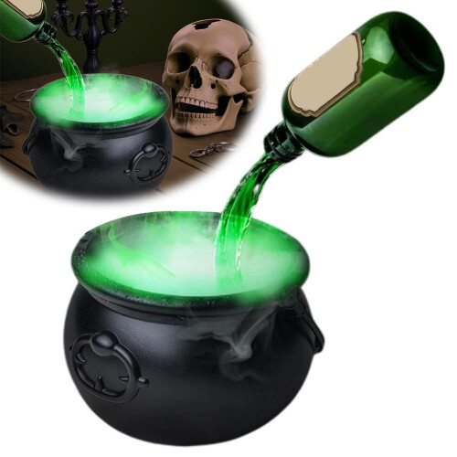 Chaudron de sorcière, diffuseur de chaleur, décoration d'Halloween, pot bouillonnant hanté 1