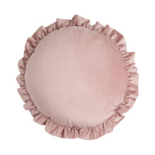 Coussins décoratifs ronds à volants, coussins de sol vintage en velours, 45 cm de diamètre – Rose