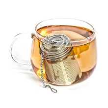 Fancy Tea Ball Infuser, Extra-Fine Mesh, 304 Stainless Steel with Extended Chain Hook for Loose Leaf Tea, Spices & Seasonings – Silver