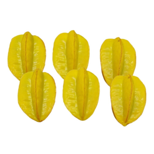 6Pieces Artificial Yellow Realistic Simulation Starfruit Model for Display Kitchen Decoration Photography 2