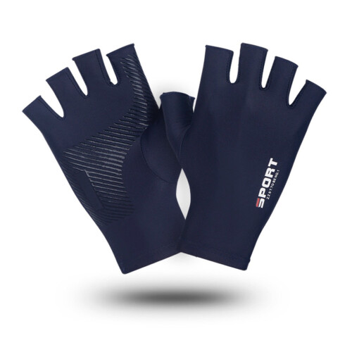 Cycling Gloves Half-Finger Solid Color Elastic Breathable 1
