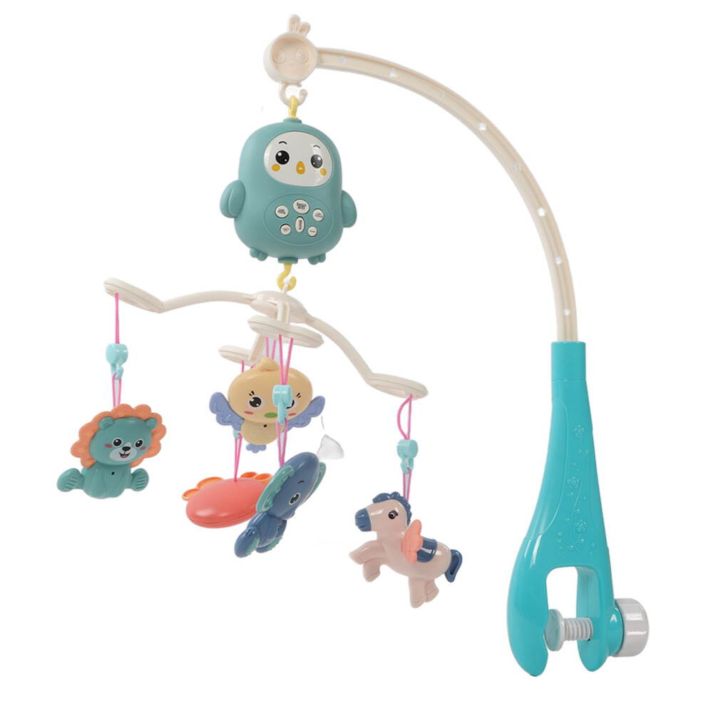 Baby Crib Mobile With Music Lights 360 Rotation Remote Control Blue