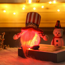 Patriotic LED Light-Up Doll, Red White Blue July 4th Decor, Battery-Powered, Compatible with US Holiday Celebrations