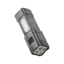 Hochleistungs-LED-Taschenlampe, leicht, 4-LED-COB-Breitstrahl, 4 Modi, Fixfokus, ABS-Gehäuse – kompatibel mit AAA-Batterien