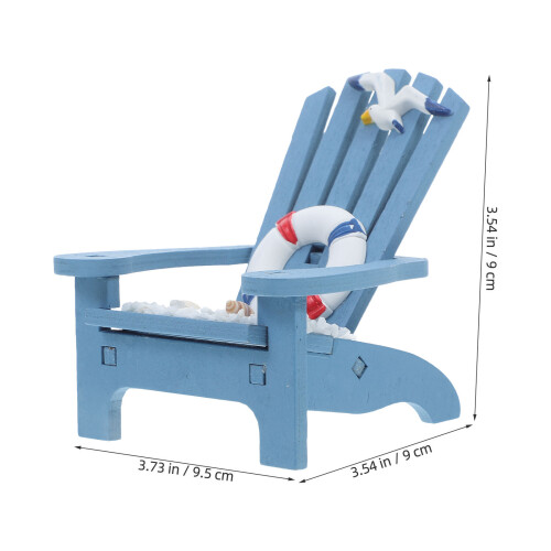 Beach Chair Decoration Tiny Miniature Doll Prop Office Blue 1