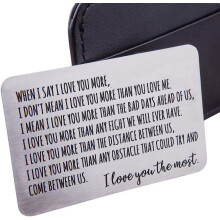 Metal Mini Wallet Insert Cards – Love Notes, Birthday, Valentine's, Wedding & Deployment Gifts for Him/Her – Compatible with Standard Cards