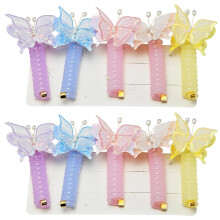 Colorful Butterfly Telephone Wire Hair Bands, Spiral Phone Cord Hair Ties, Ponytail Holders (10PCS) – Compatible with phone cord style
