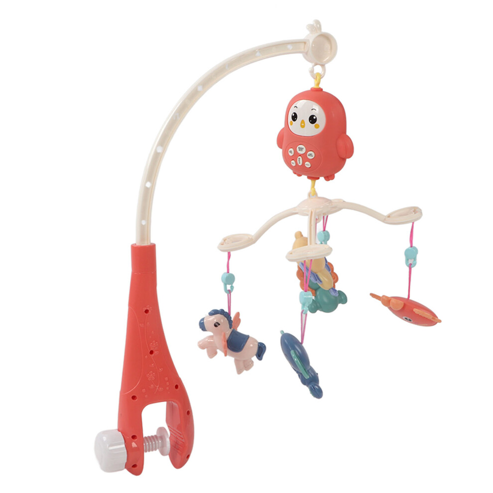 Baby Crib Mobile With Music Lights 360 Rotation Remote Control Red