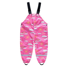 Tao Boys Girls Waterproof Suspender Rain Pants Outdoor Toddler Rain Bib Kids Mud Proof Overall Fishing BibHot Pink2-3 Years