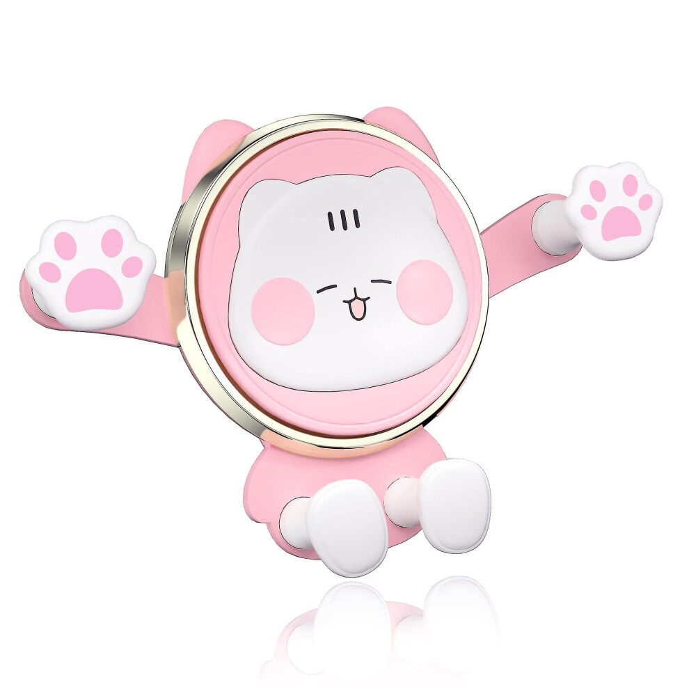 Car Mobile Phone Holder, Car Accessories, Air Vent Clip Holder, Cute Car Mobile Phone Holder For 4-7 Inch Smartphone- Pink 9087558600389