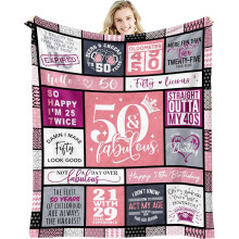 Cadeau voor de 40e verjaardag van een vrouw – Plaid (127 x 152 cm) – Geschikt voor verjaardagsdecoraties voor een 40-jarige