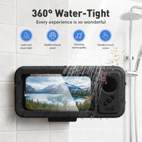 Wasserdichte Dusch-Handyhalterung mit Bluetooth-Lautsprecher 1