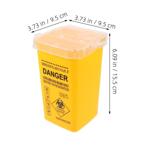 ibasenice Needle Disposal Unit Sharps Disposal Container Yellow PP 3Pcs General Users 1