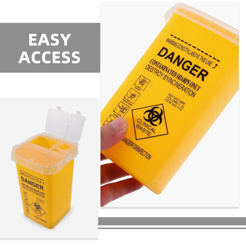 ibasenice Needle Disposal Unit Sharps Disposal Container Yellow PP 3Pcs General Users 2