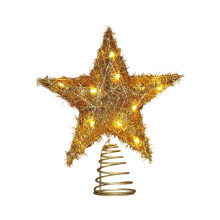 Christmas Tree Topper Tinsel Star, 11.8 Inch Shiny Iridescent Christmas Tree Decoration, for Xmas Tree Holiday Party Indoor Decor