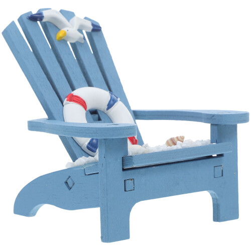 Beach Chair Decoration Tiny Miniature Doll Prop Office Blue