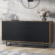 Sideboard Vista Loft 140cm - Rustic & Black Doors