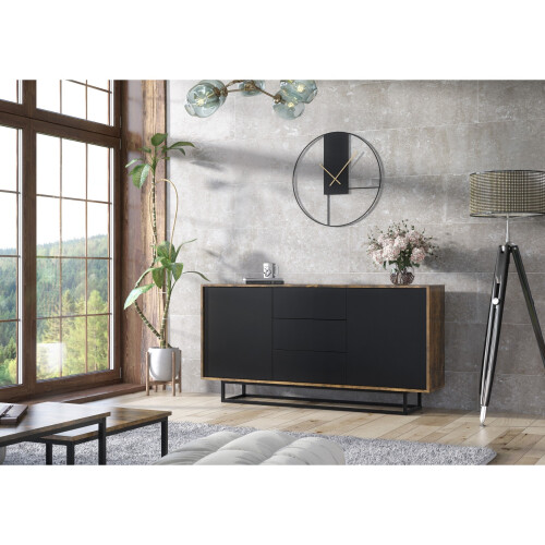 Sideboard Vista Loft 140cm - Rustic & Black Doors 1