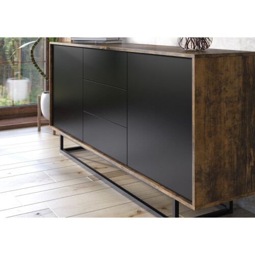 Sideboard Vista Loft 140cm - Rustic & Black Doors 2