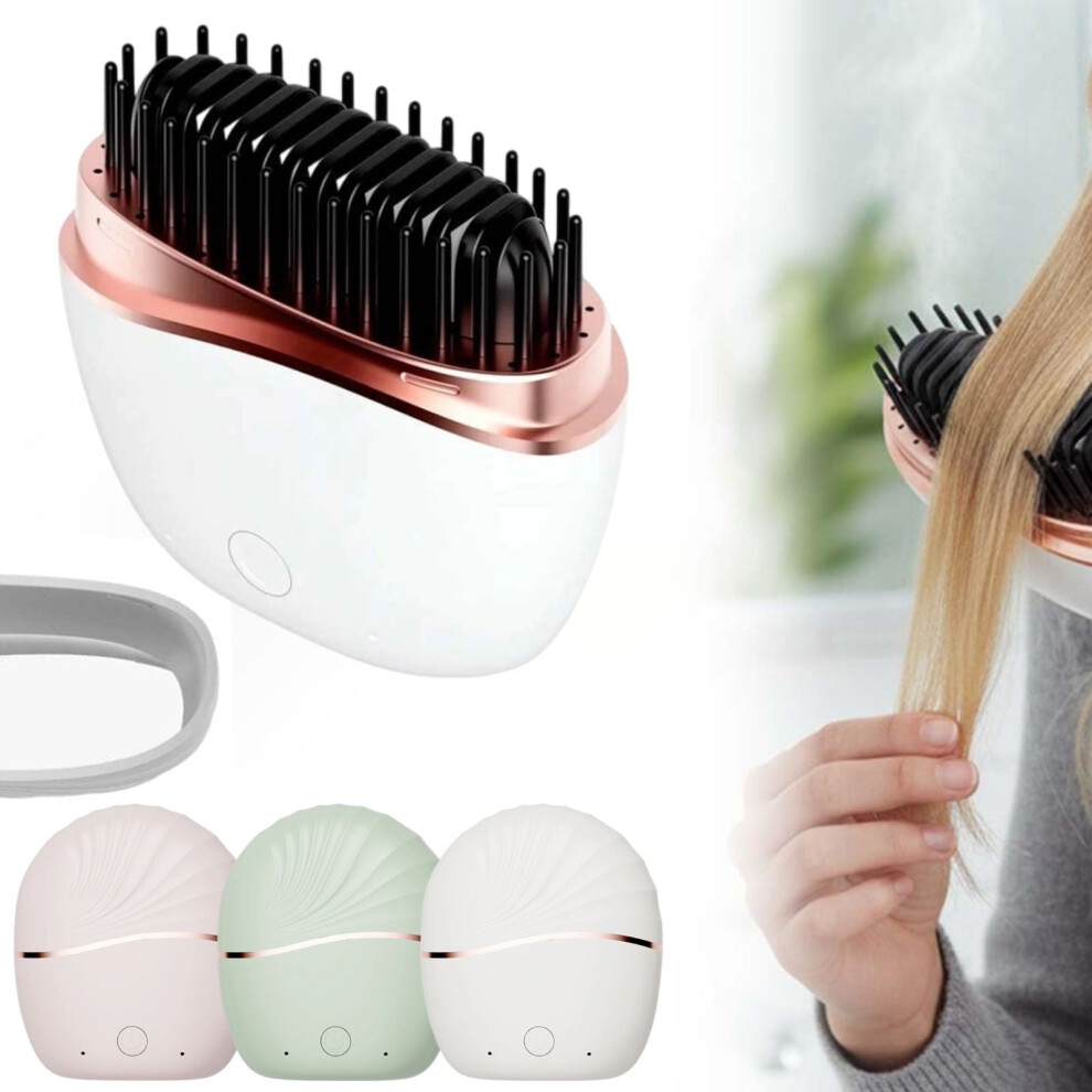 Mini Rechargeable Straightening Comb, Ceramic, 3 Heat Settings, Portable Travel Hair Styler â Compatible with USB Charging