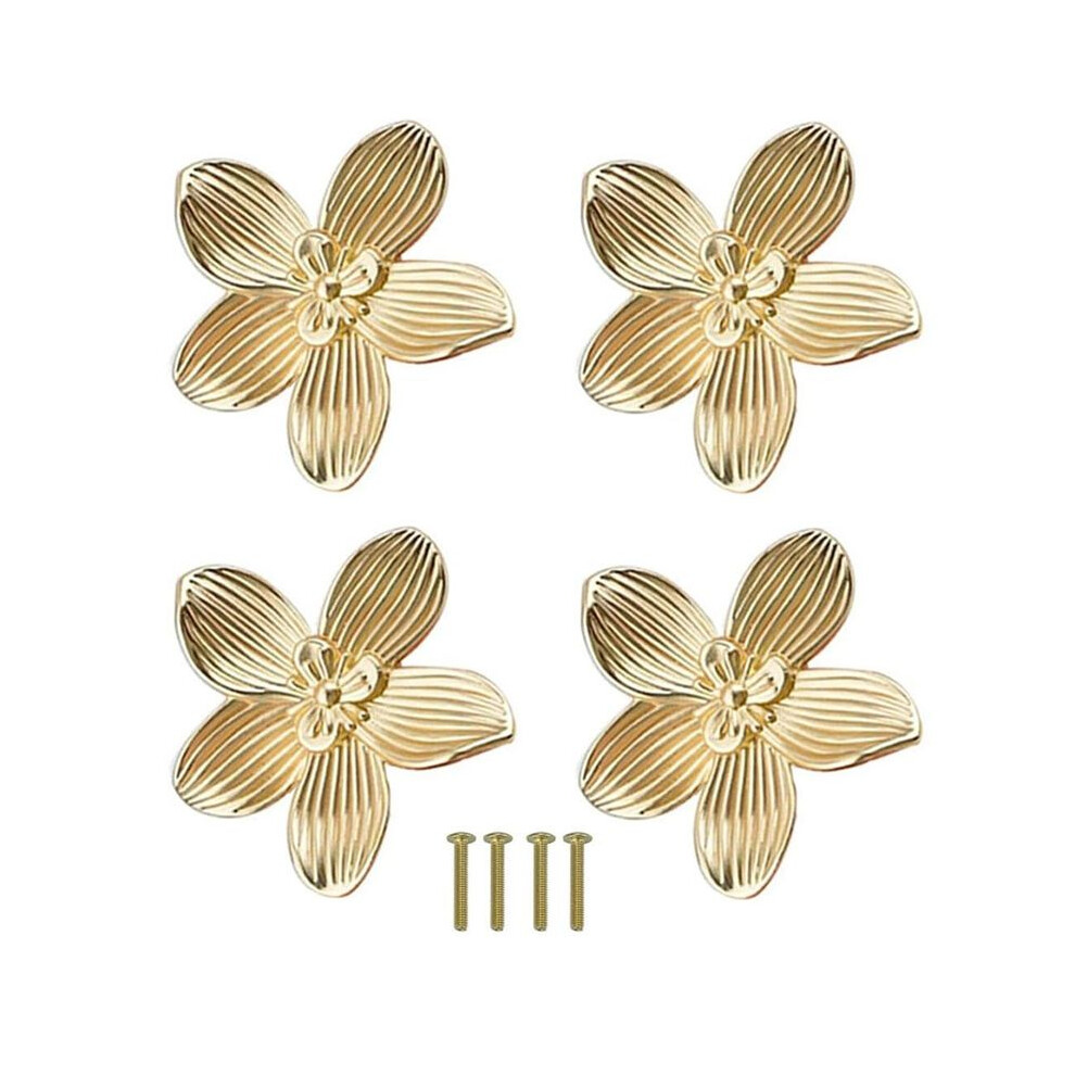 Flower Drawer Knobs Petal Cabinet Knobs Dresser Knobs Furniture Drawer Pulls Handles For Wardrobe Door Pulls Old Gold 4713858151768