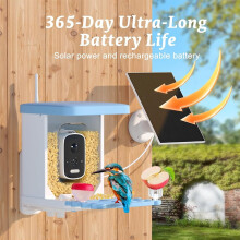 Mangeoire solaire intelligente pour oiseaux avec caméra et reconnaissance IA – Observation des oiseaux en HD dans votre jardin, cadeau idéal pour