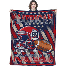 Couverture polaire peluche football américain, 152 x 203 cm, réversible, ultra douce et chaude – Idéale pour les fans de la NFL