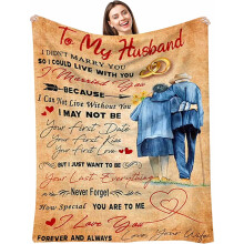 Couverture romantique 76 x 102 cm pour épouse – Cadeau d'anniversaire, d'anniversaire de mariage, de Noël ou de Saint-Valentin offert par son