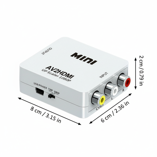 (White) HDMI Adapter for DVD Player, AV to HD Converter 1