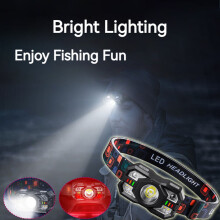 Lampada frontale ricaricabile con sensore a onde, 6 modalità di illuminazione, impermeabile – Compatibile con corsa, ciclismo, campeggio e pesca