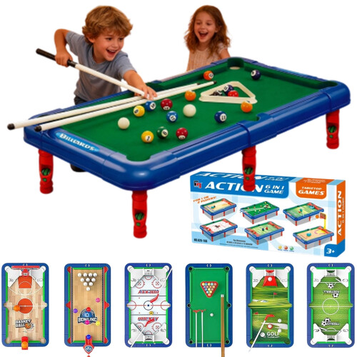 6-in-1 Multi Game Table Portable Family-Friendly