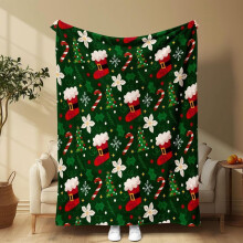 HELLOYOUNG Christmas Throw Blanket, Soft Plush Fleece, Cozy Flannel Sherpa Blanket for Home, Office, Camping – 50x60 in