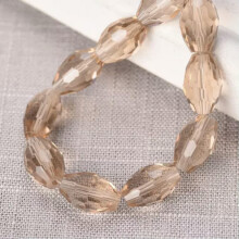 Perles ovales de rugby en cristal facetté 8x6 mm et 10x8 mm pour la création de bijoux - 10x8 mm (20 pièces) - Champagne clair