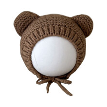 Warm and Cosy Babies Boy Knit with Bear Ears, Cartoon Infant Girls Knitting Hat Soft Bonnet for Autumn Winter