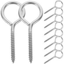 Eyelet Screw 10pcs Metal Screw Hooks Eye Hooks Heavy Duty Fixing Screws Swing Hammock Eye Hooks,3.54"X1.38"X0.39"
