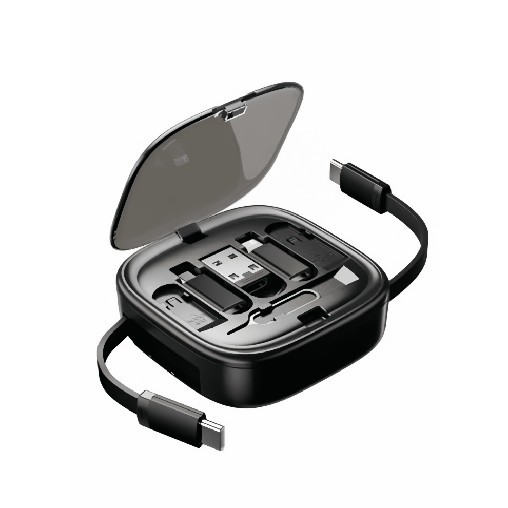 5-In-1 60W Fast Charging Retractable Cable, Compatible With Iphone, Android & Compatible With Huawei Â With Compact Storage Box 9377112611204