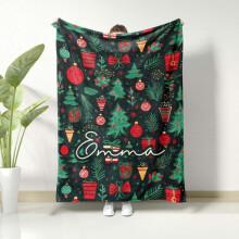 HELLOYOUNG Personalized Christmas Blanket Sherpa Throw Plush Soft Cozy Minky Fleece Luxury Decorative Gift for Couples Family Home Decor