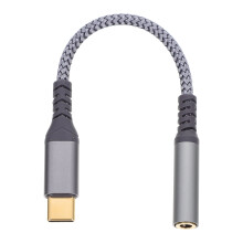 USB Headphones Audio Adapter Cable USB-C to Audio Adapter 15X1CM Grey