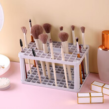 1 étagère de séchage pour pinceaux de maquillage (72 trous)