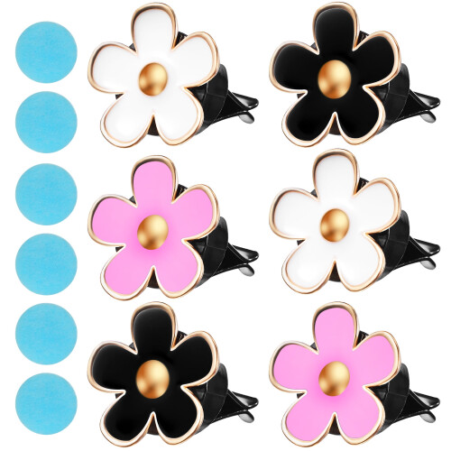 Billuftfräschareklämmor Blomformade Legering 6 st 2