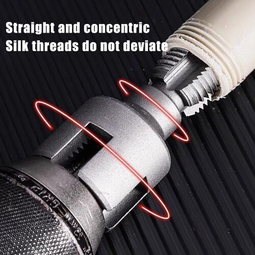 Dual-Function Pipe Tapping & Threading Tool for 1/2" & 3/4" Plastic Water Pipes – Internal & External Thread Cutter, Wear-Resistant 1
