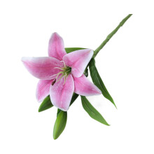 2026Nouvelles fleurs artificielles tigrées, véritables lys en latex, bouquet artificiel en latex avec tiges pour décoration intérieure et mariage