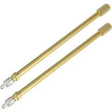 2pcs 180mm/7.09" Long Brass Auto Tire Valve Extension Adaptor Air Tyre Stem Extender Inflation Stright Bore for Car Truck Motorcycle Bike Scooter