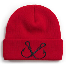 Fishing Knit Beanie Hat – Cuffed Skull Cap for Men, Compatible with Fishing Hook Design, Gift for Dad, Husband, Grandpa