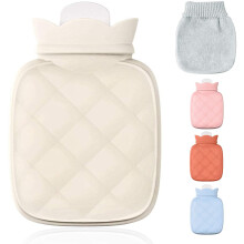 Redify Small Hot Water Bottle Bag for Hot/Cold Compress, Microwave-Safe Silicone Cover, Baby/Kid Safe, Travel & Pain Relief, Holiday Gift