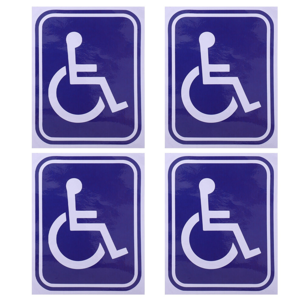 4 Pcs Disabled Wheelchair Sign Sticker For Car Handicapped Parking Office Blue 9130661108669