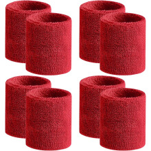 4-Pack Moisture-Wicking Cotton Terry Sweatbands for Men & Women – Compatible with Tennis, Basketball, Running, Gym