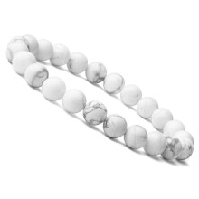 Brățară elastică cu mărgele de hematit și piatră naturală, 8 mm, din lavă vulcanică
